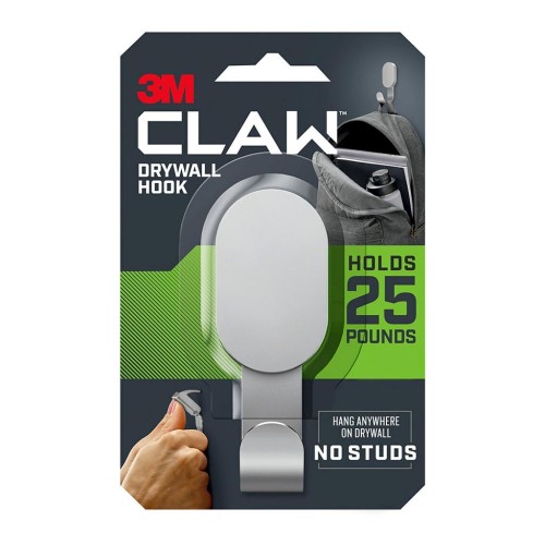 3M CLAW Drywall Hook 11kg Silver 3M CLAW Drywall Hook 11kg Silver